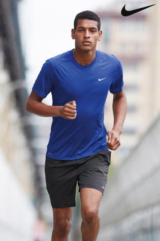 Blue Nike Run Dri-FIT Short Sleeve Miler Tee